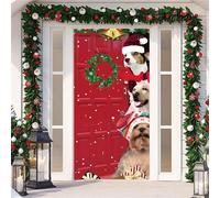 DecoracióN NavideñA Para Puerta,Cubierta De Puerta NavideñA Para Exteriores E Interiores,Pancarta De Merry Christmas,90x210 Cm,Con Banda EláStica,Christmas Door Cover,FáCil De Instalar (Color 6)