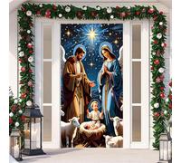 DecoracióN NavideñA Para Puerta,Cubierta De Puerta NavideñA Para Exteriores E Interiores,Pancarta De Merry Christmas,90x210 Cm,Con Banda EláStica,Christmas Door Cover,FáCil De Instalar (Color 7)