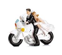 PartyDeco Decoración Novia en Moto, Acrílico, Blanco y Negro
