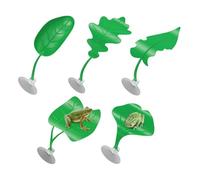 Decoración para Acuario de Peces,Acuáticos de Hoja Artificial,Set de 5 Plantas para Acuario, Reptiles y Anfibios | Set de 5 Piezas para Terrario de Reptiles y Anfibios, para Pequeñas Mascotas, Agua Du
