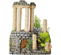 Decoración para Acuario Nobby, diseño de columnas Antiguas con Plantas, 11,2 x 10 x 14 cm.