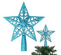 Decoración para árbol de Navidad con Purpurina Azul Hielo de 14,5 cm, inastillable, para decoración de árbol de Navidad, Corona de árbol de Navidad, Adorno de día Festivo