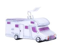 Decoración para árbol de Navidad (cristal, 7 cm, con purpurina), color blanco