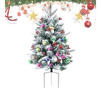 Decoración para árbol de Navidad - Escarcha de Nieve 75 cm - Árbol de Navidad preiluminado | para Exteriores, jardín, balcón, apartamento, casa