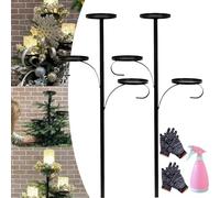 Decoración para árbol de Navidad, estante triple para árbol con portavelas, acento decorativo iluminado para decoración navideña