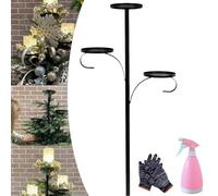 Decoración para árbol de Navidad, estante triple para árbol con portavelas, acento decorativo iluminado para decoración navideña