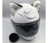 Decoración para casco de moto, 2 piezas de orejas de casco de motocicleta + cola decorativa de peluche con forma de orejas de gato, pegatinas de personalidad, orejas de gato, orejas de casco, para