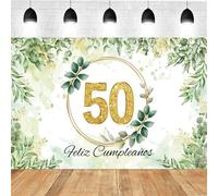 Decoración para Cumpleaños 50 en Español - Pancarta Feliz Cumpleaños, Fondo Cartel, Adornos Kit - Happy Birthday 50 Años