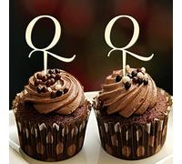 Decoración para cupcakes con monograma de letra Q con inicial de una sola letra con nombre, corona de laurel, elegante para boda, despedida de soltera, fiesta, decoración reutilizable, personalizable