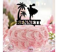 Decoración para cupcakes con temática de playa Mr & Mrs Cake Cupcake Toppers Custom Name Date Calligraphy Cup Cake Topper for Gender Reveal Jubilee Baking Postre Decoraciones Novedad Única Vintage