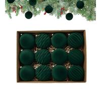 Decoración para el árbol de Navidad - Juego de Bolas flocadas de 12 Piezas de 3,1 Pulgadas, Colgantes irrompibles para la decoración del árbol, Elegante Acabado Mate | Decoración navideña