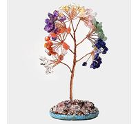 Decoración para el hogar con piedras de cristal Árbol de amatista natural la vida México Espécimen, Aguas Reiki Ornamentos decoración del hogar Afortunado Bricolaje Recuerdo regalos(Colourful Crystal)