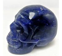 Decoración para el hogar Crystal Craft Natural Blue Vein Sculptures Estatuas de jardín Art Creative Art Talling Statue Reiki Modelo Human Stone Skull-1 PC_Cn