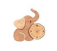 Decoración para el hogar elefante lámpara de pared decoración con reloj y control remoto para sala de estar, 3D moderno, sin tocar silencio grande relojes de pared, arte escultura reloj art(Orange