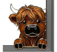 Decoración para esquinas de puertas: diseño de vaca mirando fácil | Decoración de ventana de vaca mirando | Para sala de estar, armario, espejo, chimenea, cornisa, pared, cabecero y cómoda