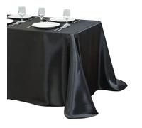 Decoración para faldón de mesa de fiesta, Capa de falda mantel satén for casarse tamaños múltiples multicolores rectangulares(Black,78.7 x 57.1 inch (Square))