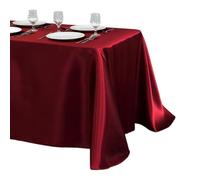 Decoración para faldón de mesa de fiesta, Capa de falda mantel satén for casarse tamaños múltiples multicolores rectangulares(Wine Red,108.3 x 57.1 inch (Square))