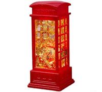 Decoración para festivales de primavera, Dios de la riqueza, luz nocturna, estilo oriental, linterna de plástico rojo, 13 cm (B)