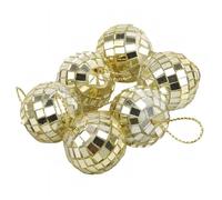 Decoración para fiestas con bola de espejos disco, Bolas de discoteca 12 piezas Multicolor 3 cm diámetro(12pc Golden 3cm)