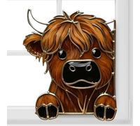 Decoración Para La Esquina De La Puerta | 2D Diseño Acrílico De Una Vaca Mirando,Adornos De Navidad Para Animales De Granja,Adecuado Para La Sala El Espejo La Repisa De La Pared La Cabecera Y El