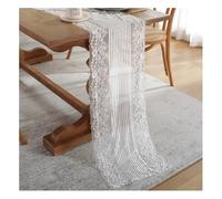 Decoración para la Mesa del Comedor, Camino de Mesa Encaje Bohemio for Fondo fotografía Boda, Multicolor, 38x(90-300) cm(White,38x240cm(14.9x94.4in))