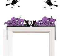 Decoración para marco de puerta de Halloween | Decoración adhesiva para ventana con cartel de esquina para puerta | Decoración de puerta murciélago calabaza decoración de la puerta de entrada, cartel