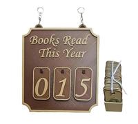 Decoración para mostrador de libros, estantería colgante, decoración de rincón de libros, estantería moderna de madera, adorno para mostrador de libros leídos este año (marrón)