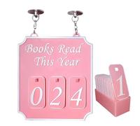 Decoración para mostrador de libros, estantería colgante, decoración de rincón de libros, estantería moderna de madera, adorno para mostrador de libros leídos este año (rosa)