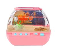 Decoración para pecera de acuario con luz de dibujos animados para el hogar, rosa, 17 x 9,5 x 14 cm