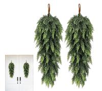 Decoración para puerta con forma de lágrima | Corona de lágrimas artificiales de plantas verdes artificiales para exteriores, vallas, decoración otoñal, paredes, ventanas
