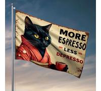 Decoración para puerta de dormitorio, más espresso, menos depresso, bandera de habitación, decoración de puerta para dormitorio (152 x 244 cm)