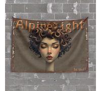 Decoración para puerta de dormitorio, noche alpina: un retrato caprichoso de pelo rizado y suave Lightin, tapiz decorativo para habitación de niños (75 x 100 cm)