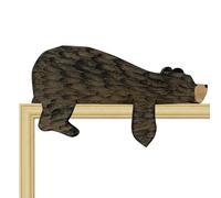 Decoración para puerta de oso - Acento de pared de madera de 16x9 cm, arte del marco de la puerta | Bonito acento horizontal hecho a mano con forma de oso para la entrada del hogar, sala de estar, gua