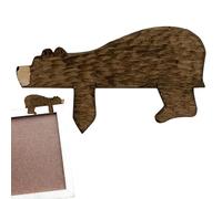 Decoración para puerta de oso - Acento de pared de madera de 16x9 cm, arte del marco de la puerta | Bonito acento horizontal hecho a mano con forma de oso para la entrada del hogar, sala de estar, gua