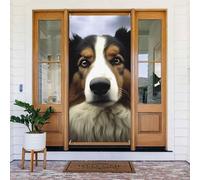 Decoración para puerta de perro oveja, telón de fondo de bienvenida para primavera, verano, porche, cartel de fondo para decoración de fiesta en interiores y exteriores, 72.8 x 35.4 pulgadas