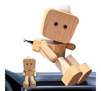 Decoración para salpicadero, adorno de muñeca de madera con forma humana, adorno divertido para mesa, viajes, excursiones familiares