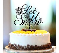Decoración para tarta con texto en inglés "Let It Snow Cup Cheers to 2022 "Happy Birthday", decoración para tartas de boda, decoración de tartas nupciales, divertido sombrero de Papá Noel, ciervo