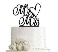 Decoración para tarta con texto en inglés «Mr and Mrs»
