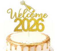 Decoración para tarta de Año Nuevo 2025 con purpurina dorada, decoración para tartas de Año Nuevo, Hello 2025, Cheers to 2025 para Año Nuevo, Navidad, decoraciones de fiesta de felices fiestas