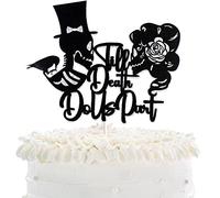 Decoración para tarta de boda de Till Death Do Us - Dia de los Muertos - Decoración para tarta de calavera de azúcar - Halloween del día de la muerte - Decoración gótica de Mr Mrs