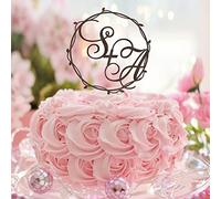 Decoración para tarta de compromiso con letras dobles, monogramas, nombres personalizados de novia y grom para bodas, aniversarios, fiestas, regalos de despedida de soltera, regalos para novia y novio