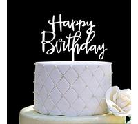 Decoración para tarta de cumpleaños con espejo de acrílico plateado