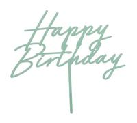 Decoración para tarta de cumpleaños de 16,5 cm de altura, color verde mate