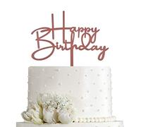 Decoración para tarta de cumpleaños para decoración de fiesta de cumpleaños, acrílico rosa