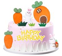 Decoración para Tarta de Pascua de Conejo, Figuras de Conejito de Pascua, Decoración para cupcakes de Pascua, Cake Topper para Decoración de Pascua, Fiesta de Cumpleaños, fiestas en el jardín