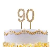 SHATCHI tartas de 0 a 9 con diamantes dorados/plateados con números de edad para hombres, mujeres y niñas, decoración de fiesta de cumpleaños, color (Gifts 4 All Occasions Ltd 5056141022475)