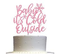 Decoración para tartas con purpurina azul, para baby shower, calidad premium, resistente a doble cara, acrílico