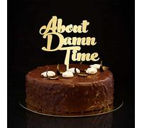 Decoración para tartas con texto en inglés «About Damn Time» con texto en inglés «Mr And Mrs», para boda, compromiso, decoración para tartas de novia y novio, decoración de despedida de soltera