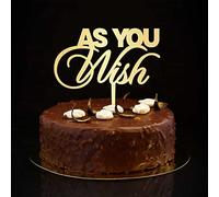 Decoración para tartas con texto en inglés "As You Wish" Mr And Mrs - Decoración para tarta de boda con silueta dorada personalizada retro para novia y novio para boda, aniversario, boda, despedida de