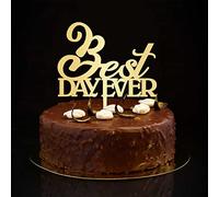 Decoración para tartas con texto en inglés "Best Day Ever" con texto en inglés "Mr And Mrs", personalizable, romántica novia y novio, decoración para tartas de compromiso, regalos de boda para pareja